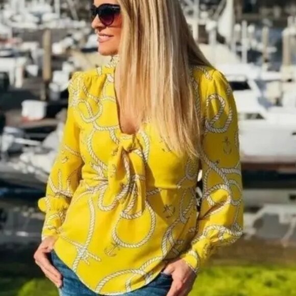 CAbi Reef Knot Blouse Sunny Ropes - Picture 2 of 14